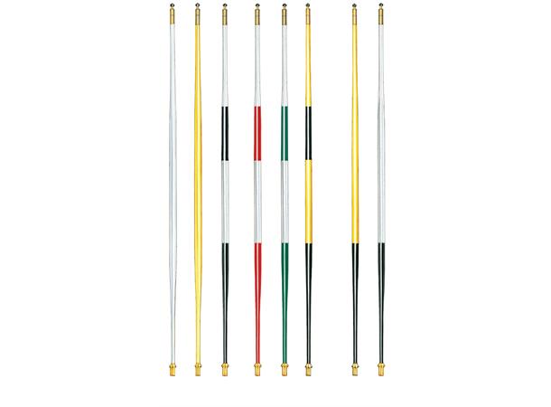 7.5' Tapered Tourn. Flag Stick, Brit. Stripe, Yellow&Black,  PA714-079